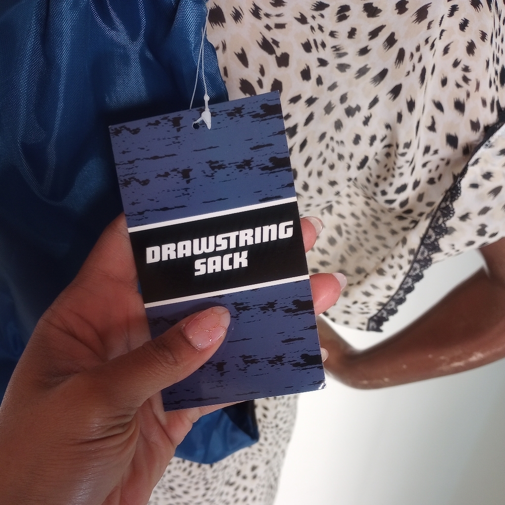 Blue adult size drawstring bag - Picture 3 of 4